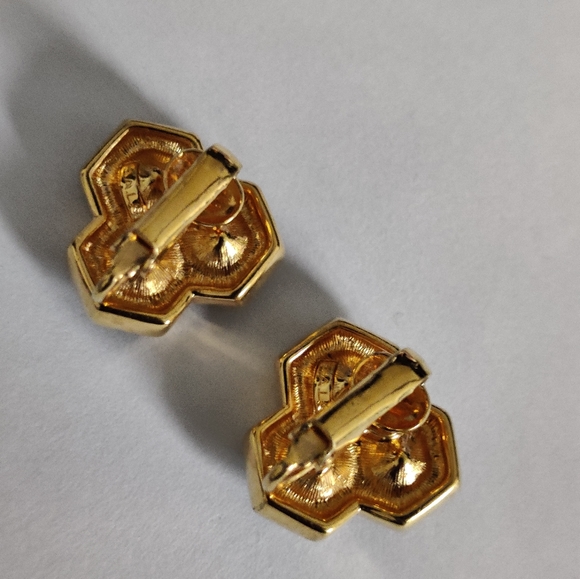 Vintage Swarovski S.A.L Honeycomb Hexagon Earrings - Picture 6 of 13